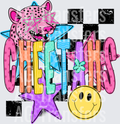 Checkered mascot cheetahs