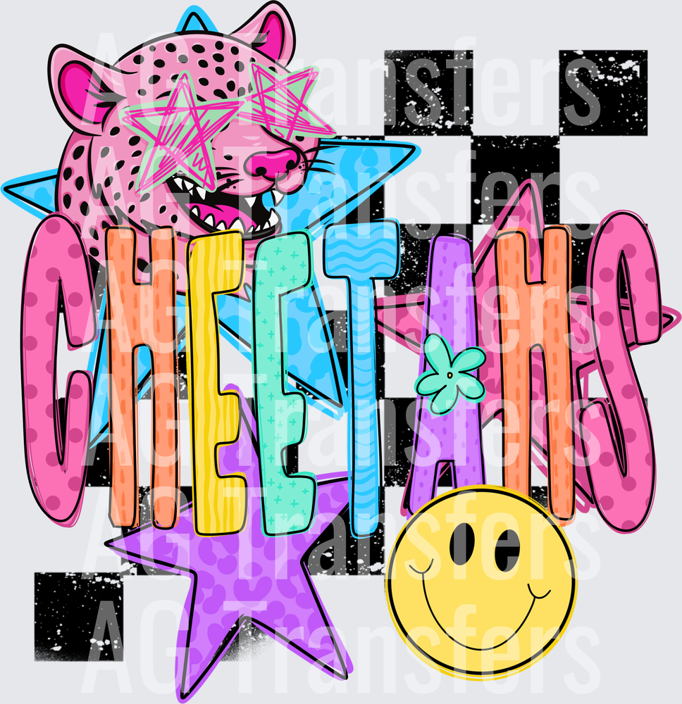 Checkered mascot cheetahs