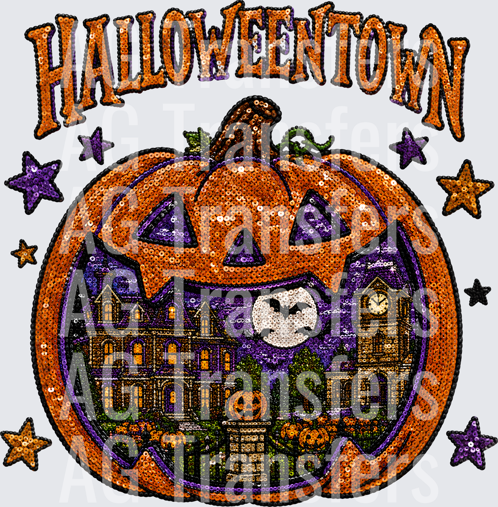 HALLOWEENTOWN PUMPKIN FAUX SEQUIN