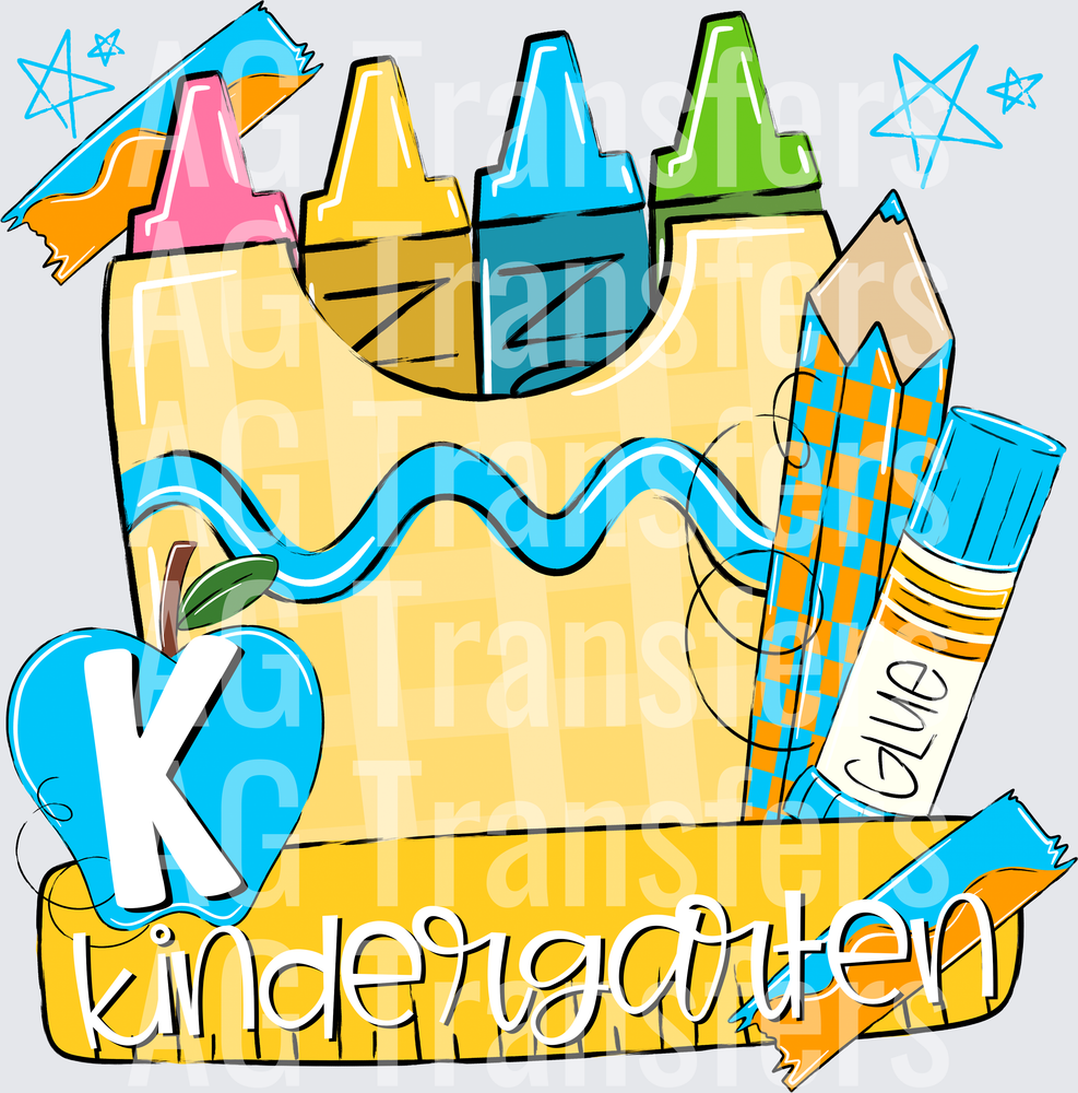 BACK TO SCHOOL BLUE KINDERGARTEN