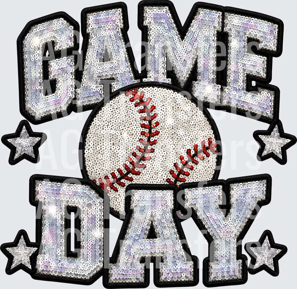 GAME DAY BASEBALL FAUX SEQUIN