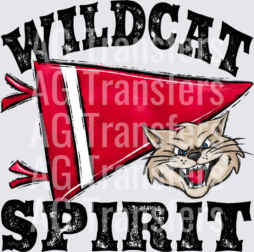 Pennant Mascots WILDCAT Spirit Red