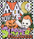 Slasher Halloween distressed with border