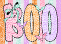 Boo with colorful stripes
