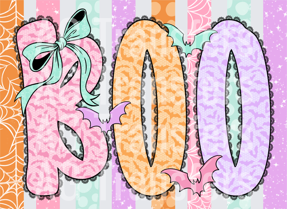 Boo with colorful stripes