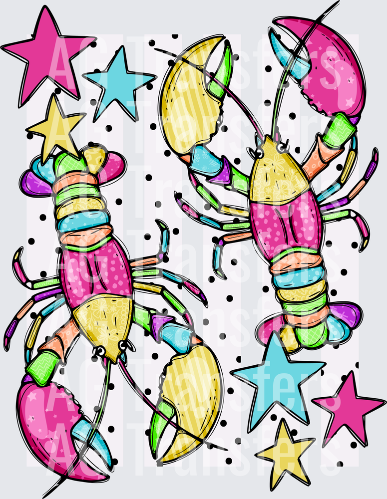 Colorful lobsters