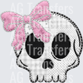 Stitched skull head with bow