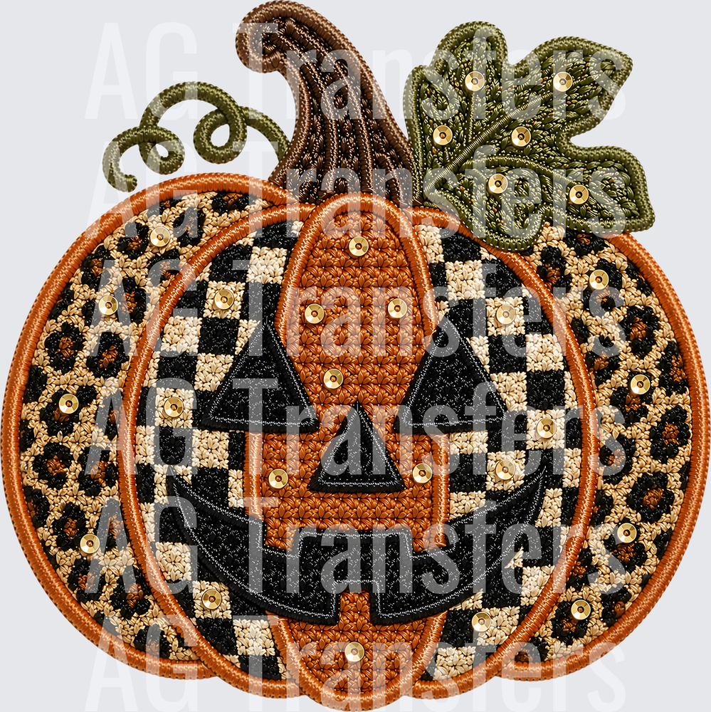 JACK O LANTERN PLAID LEOPARD
