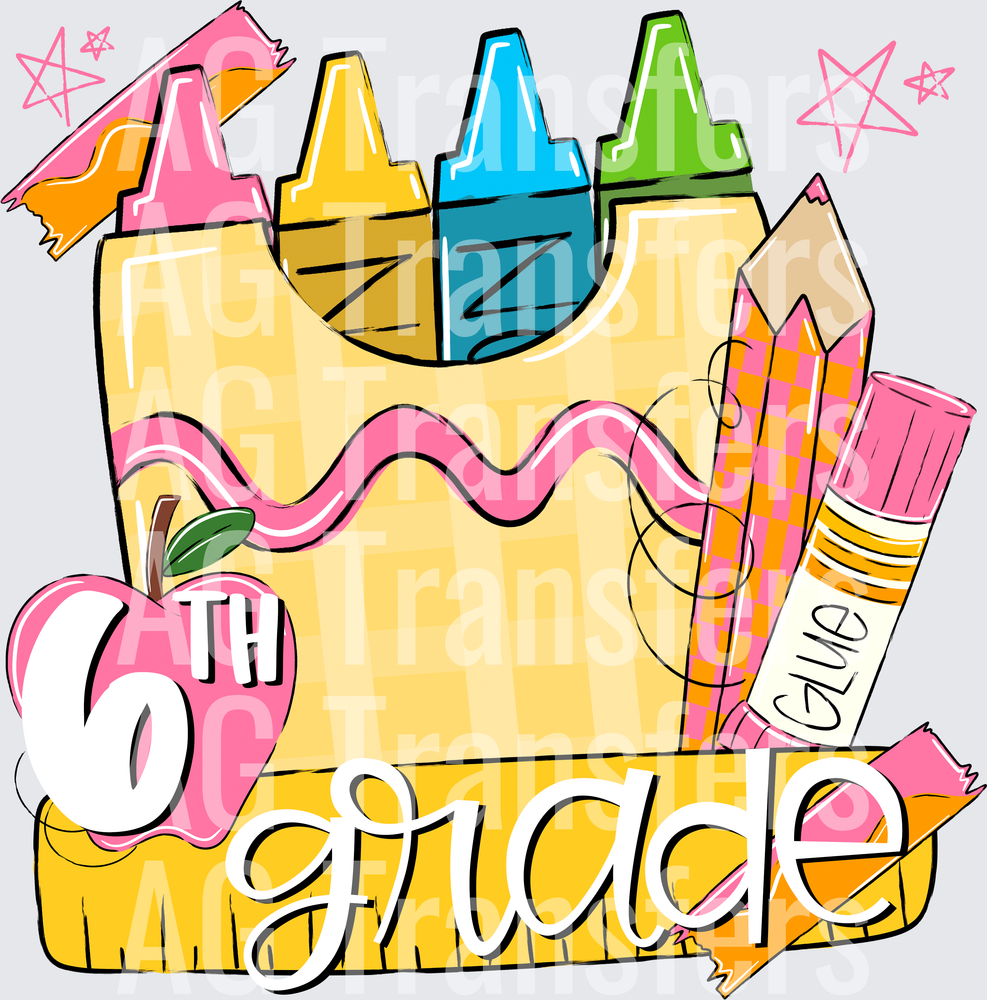 BACK TO SCHOOL PINK 6TH GRADE