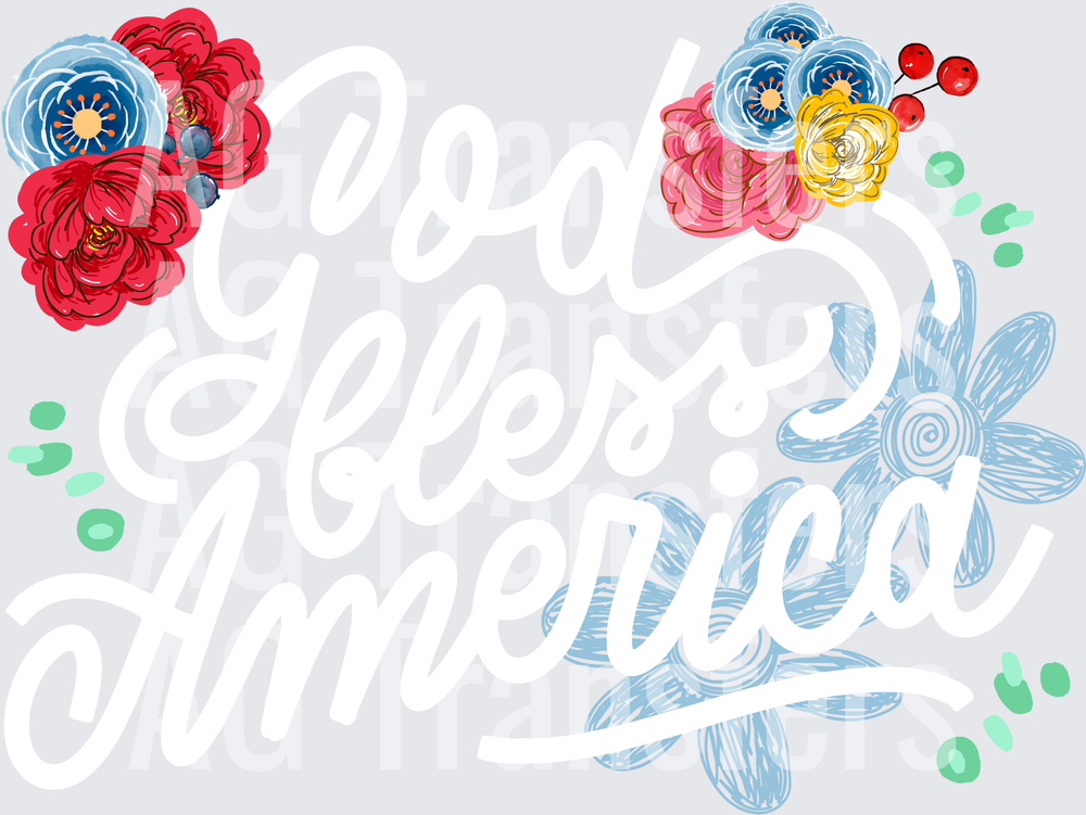 God Bless America WHITE PRINT