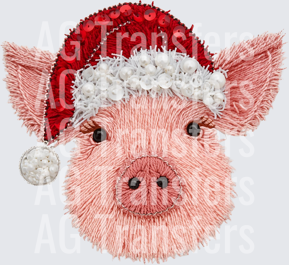 CHRISTMAS PIG FAUX YARN