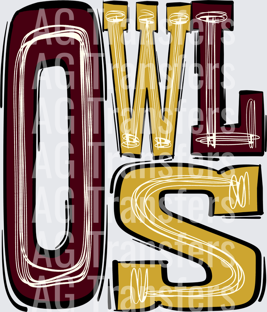 Owls Gold and Maroon