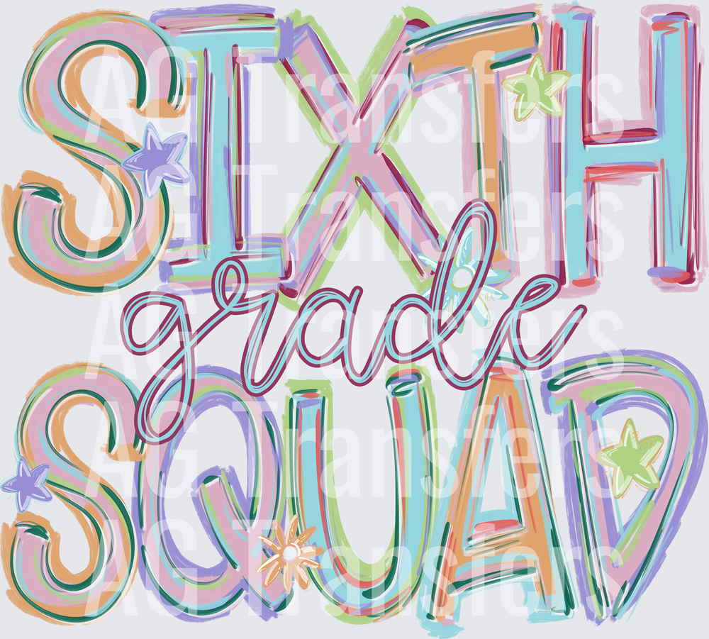 TILTED GRADE LEVELS SIXTH GRADE SQUAD