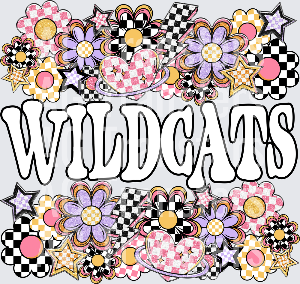 Funky Flowers Mascots WILDCATS