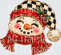 SNOWMAN FAUX PAINTED CHECKERED