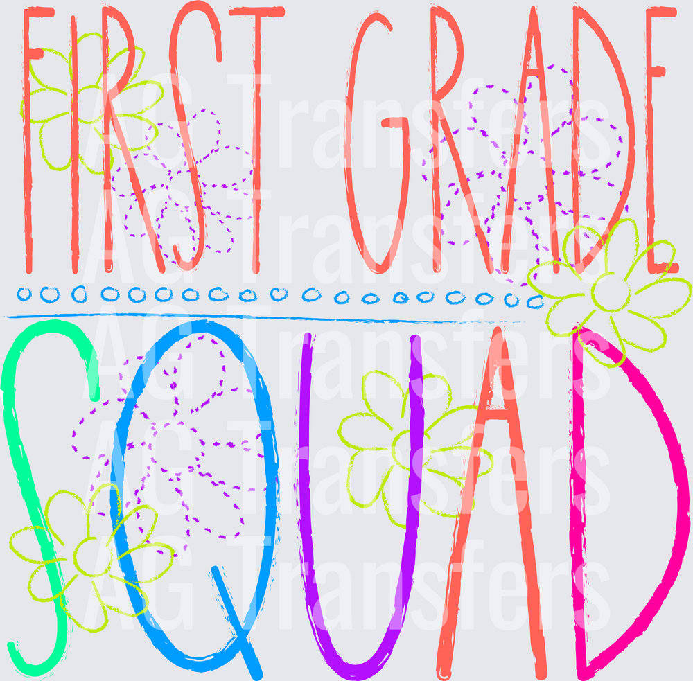 Chalkboard FIRST GRADE Squad