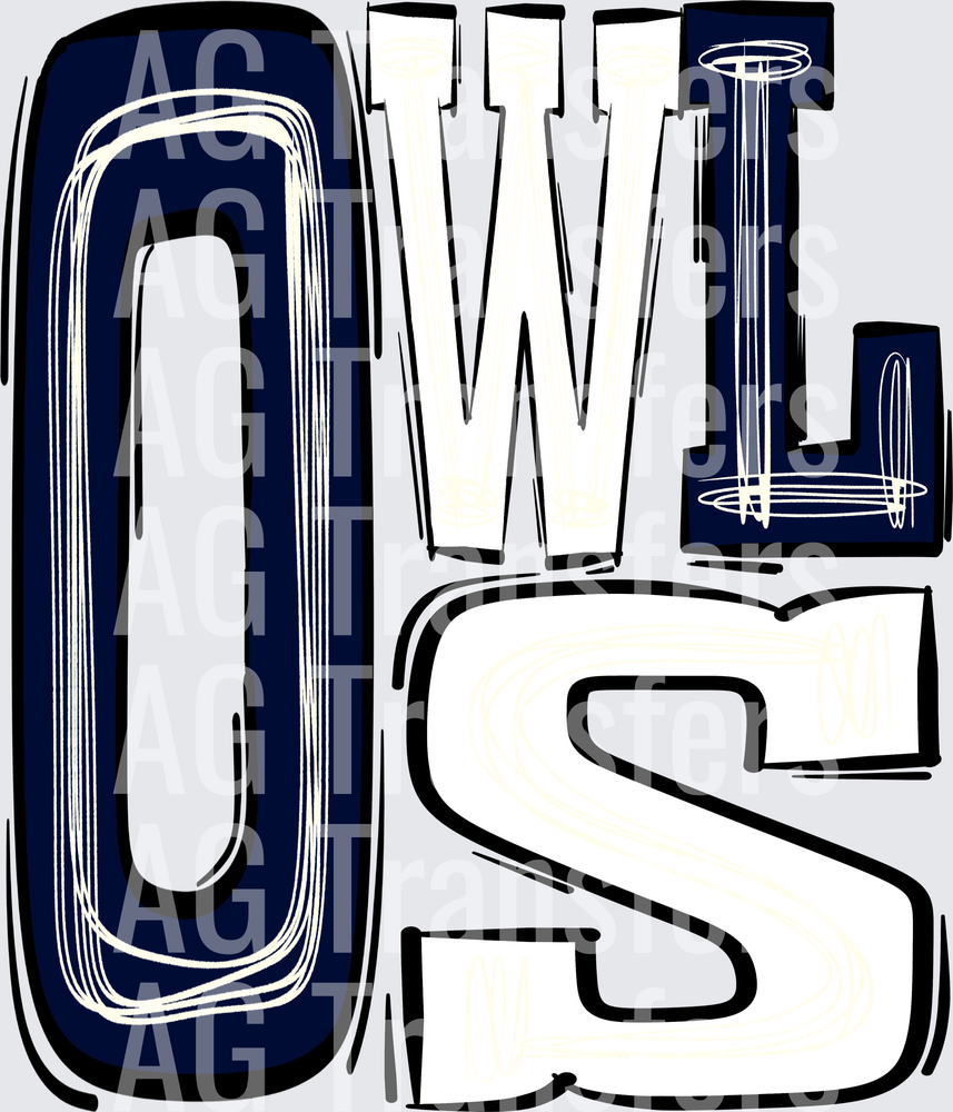 Owls Navy and White