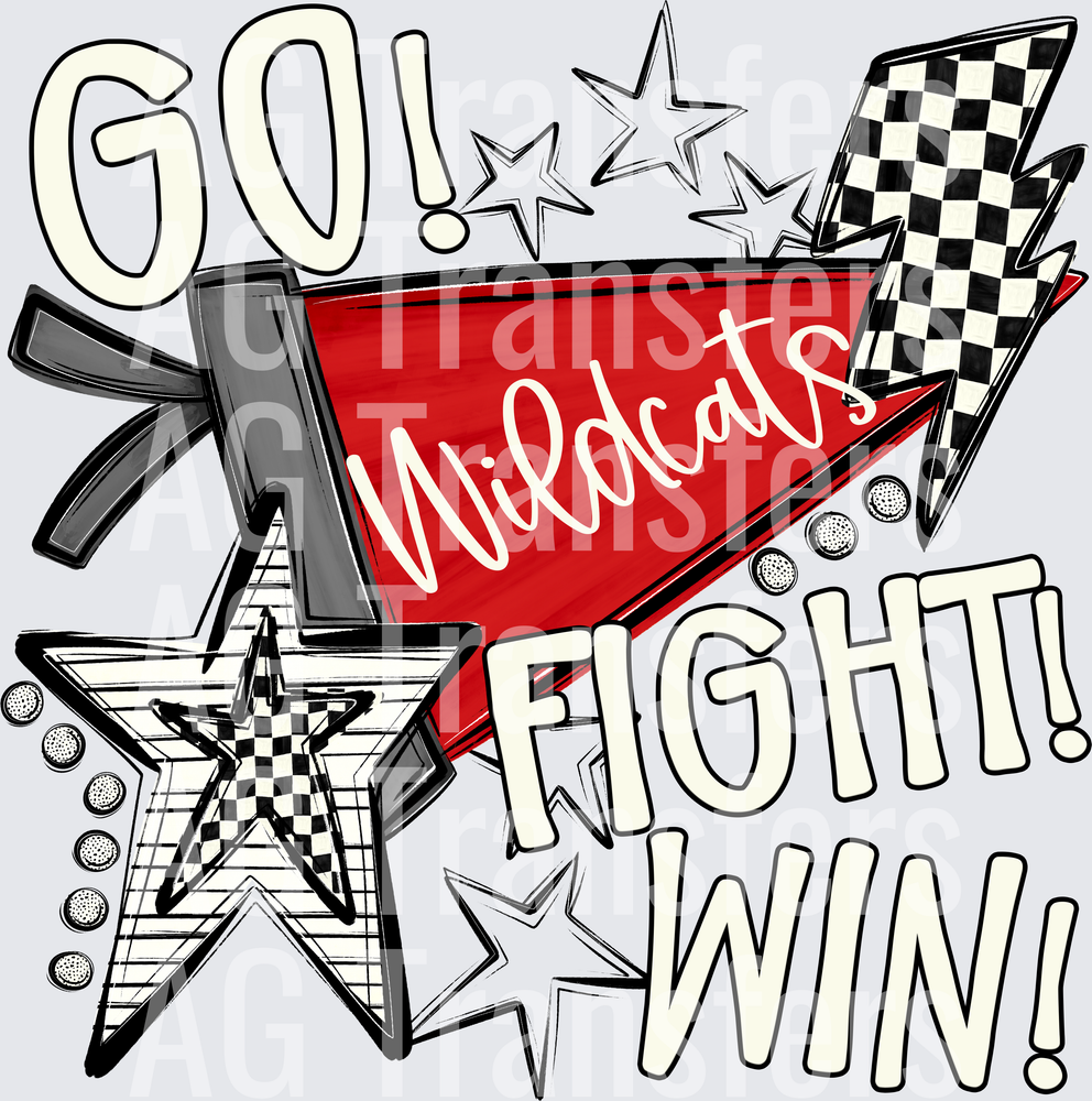 WILDCATS RED GO FIGHT WIN PENNANTS
