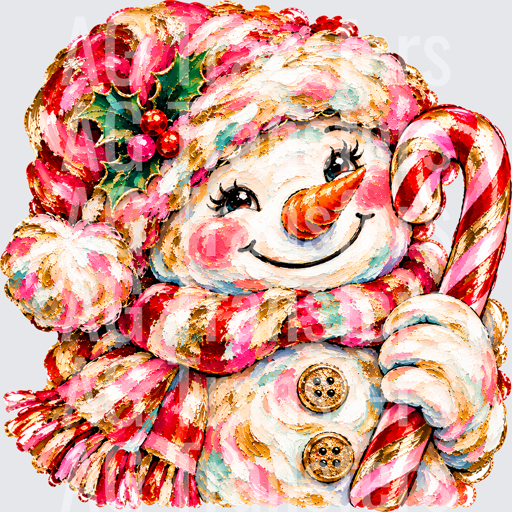 SNOWMAN FAUX PAINTED COLORFUL