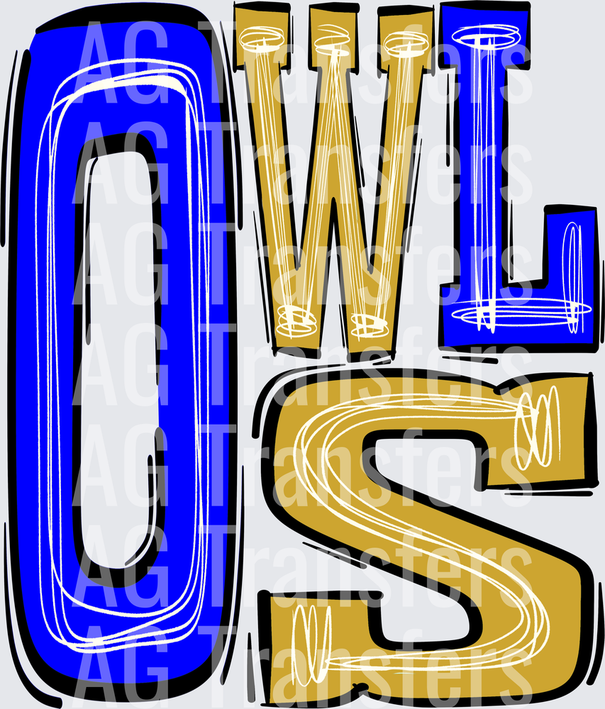 Owls royal and gold
