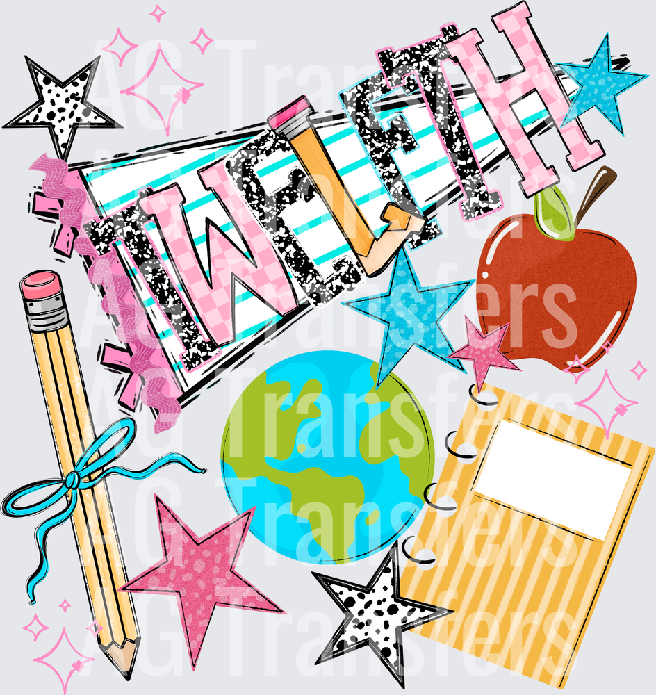 BACK TO SCHOOL NAME PENNANT TWELFTH