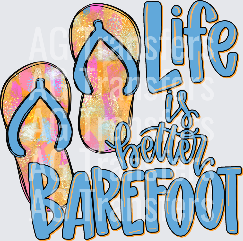 Lifeisbetterbarefootblue