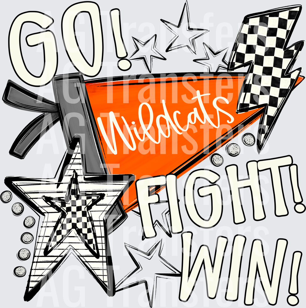 Wildcats ORANGE GO FIGHT WIN PENNANTS