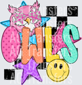 Checkered mascot, owls