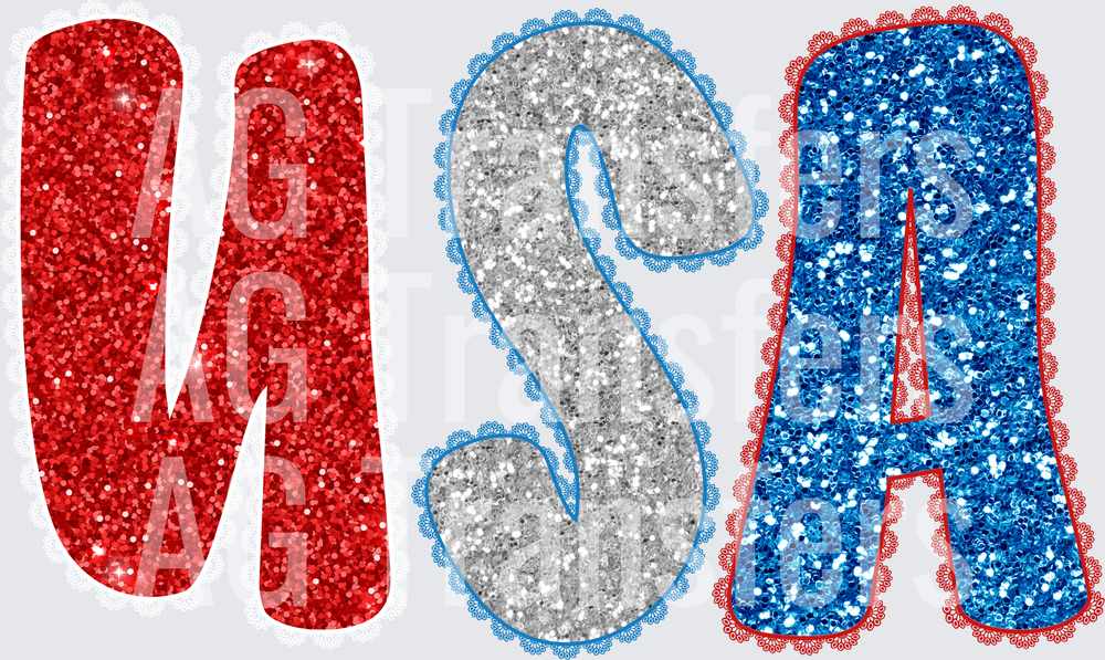 USA lace glitter