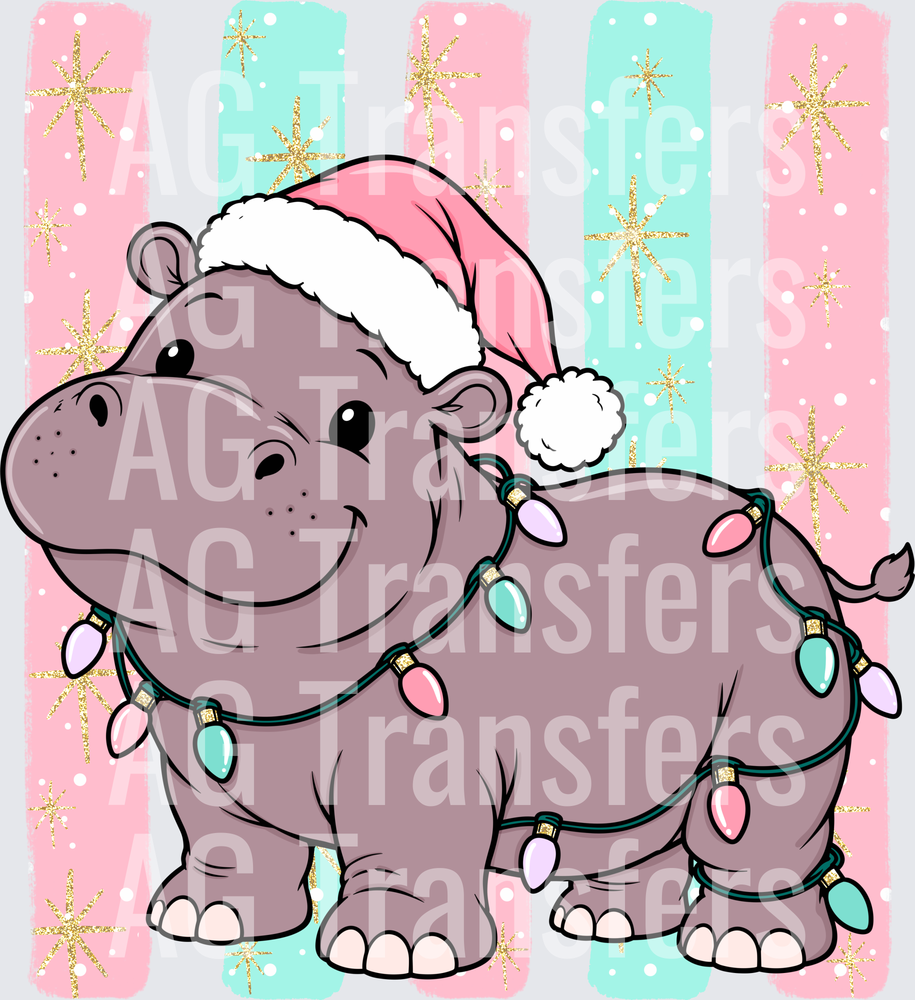 Christmas hippo