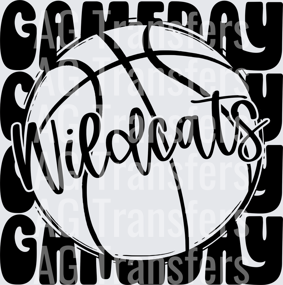 Stacked Mascots GAMEDAY BASKETBALL Wildcats