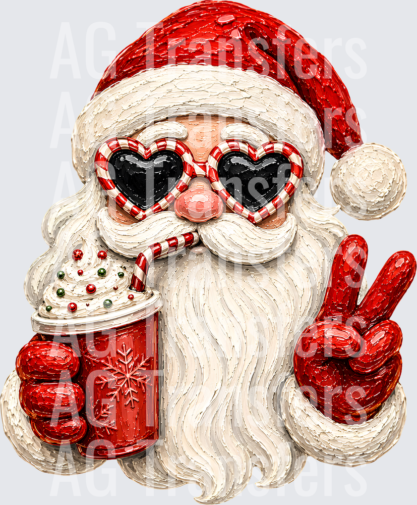 SANTA FAUX PAINTED