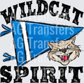 Pennant Mascots WILDCAT Spirit Bright Blue