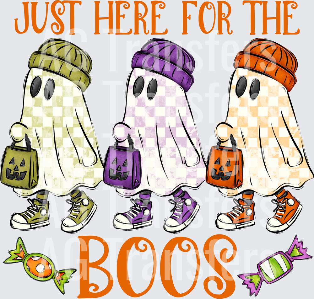 JUST HERE FOR THE BOOS ORANGE PRINT