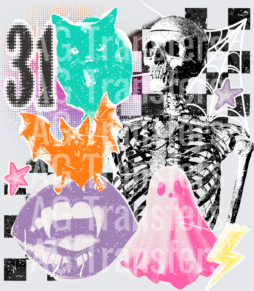 Halloween collage black