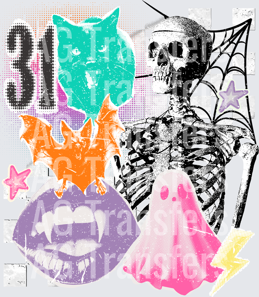 Halloween collage white