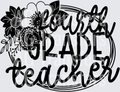 Teacher Floral Frame FOURTH GRADE TEACHER