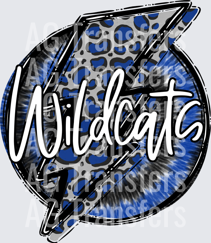 Doodle Bolt and Tie Dye Wildcats Royal Leopard