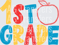 Back to School Apple Grade Level 1st COLOR