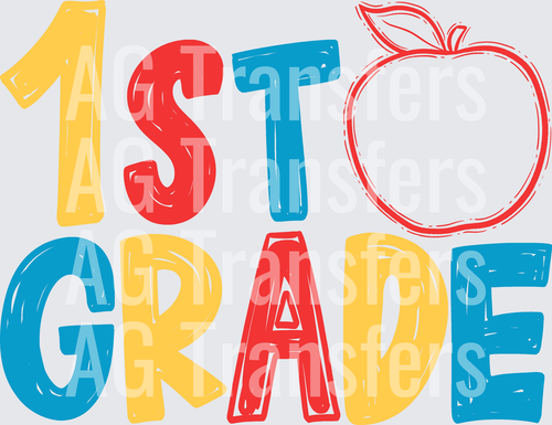 Back to School Apple Grade Level 1st COLOR
