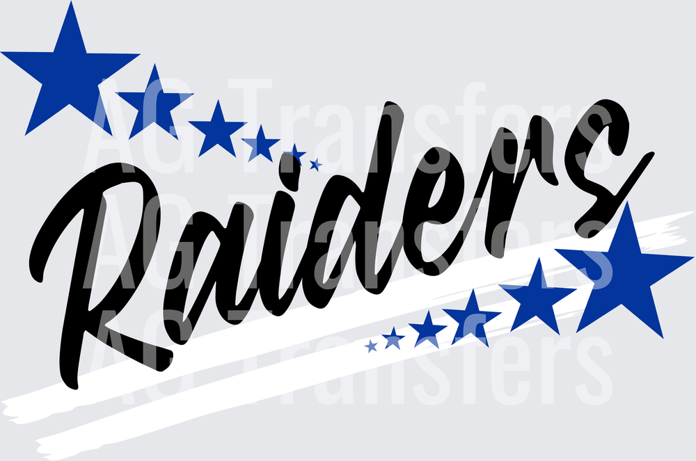 SPIRIT STARS MASCOTS RAIDERS ROYAL WHITE