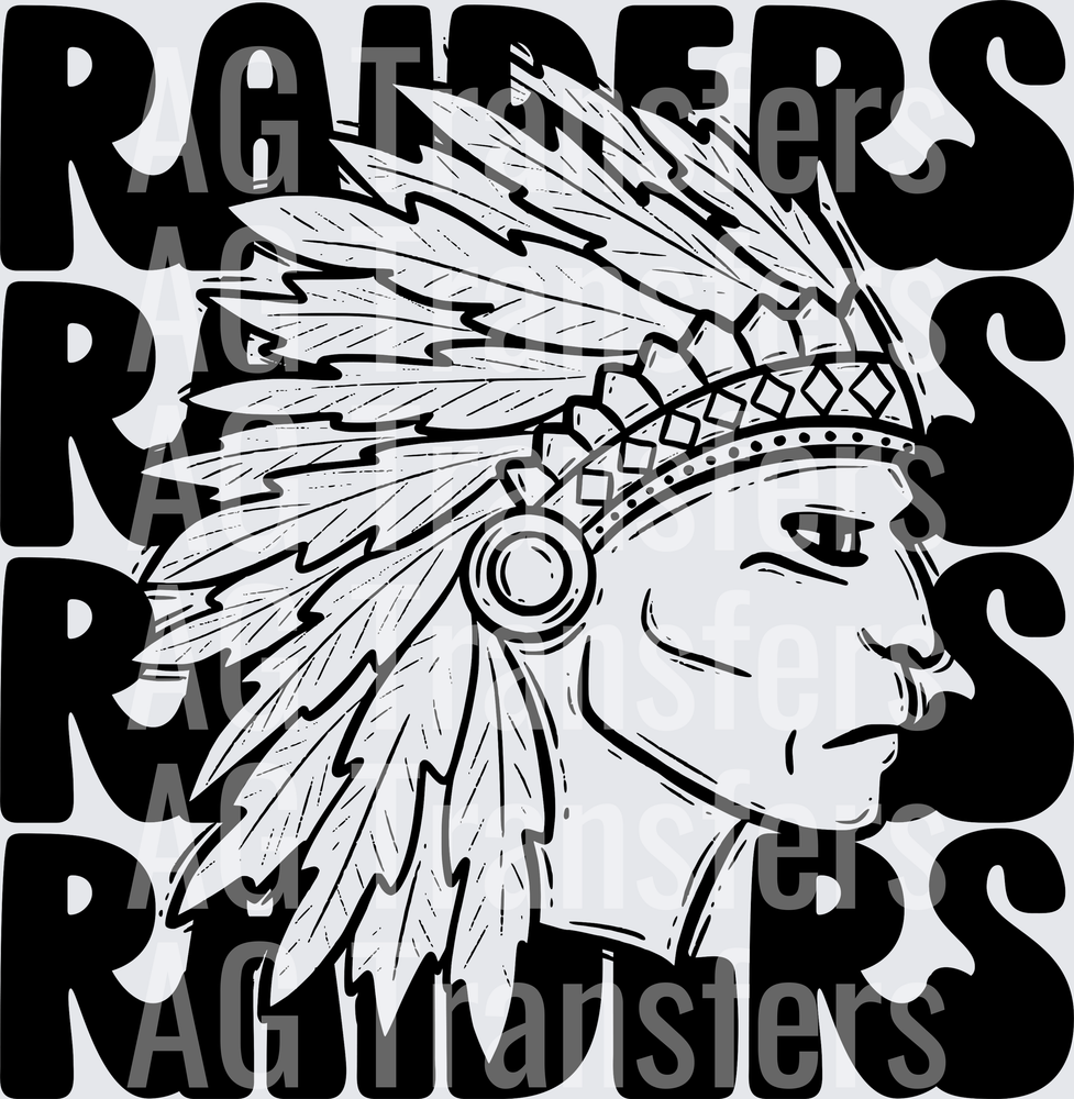 Stacked Mascots RAIDERS INDIAN