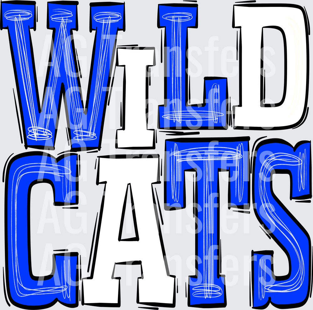 Sporty Mascots Wildcats Royal White
