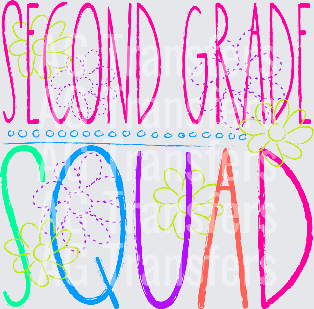 Chalkboard SECOND GRADE Squad
