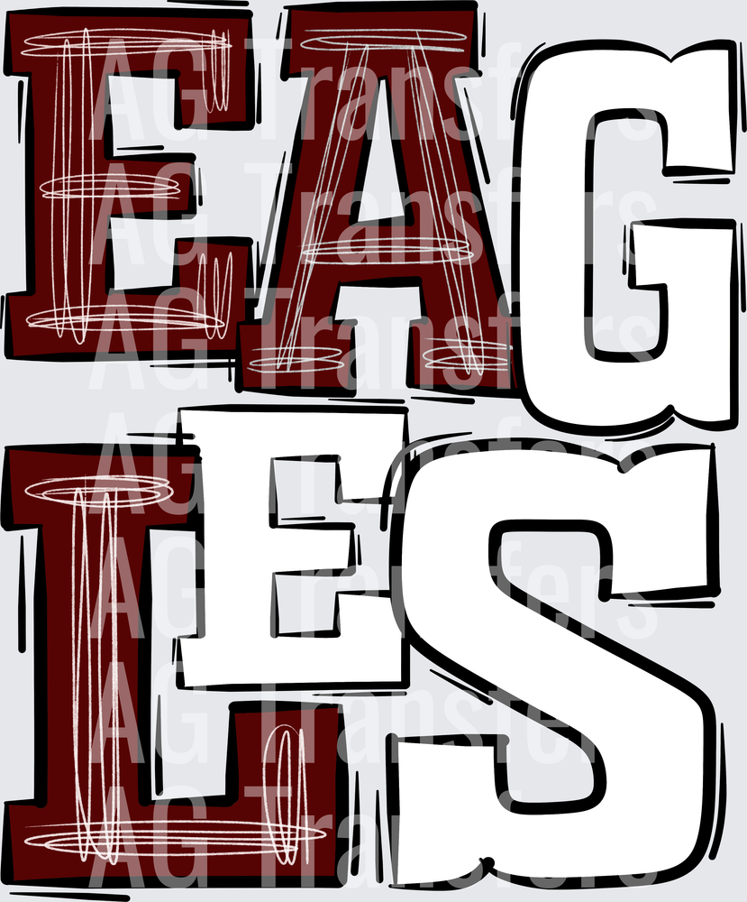 Eagles Maroon and White