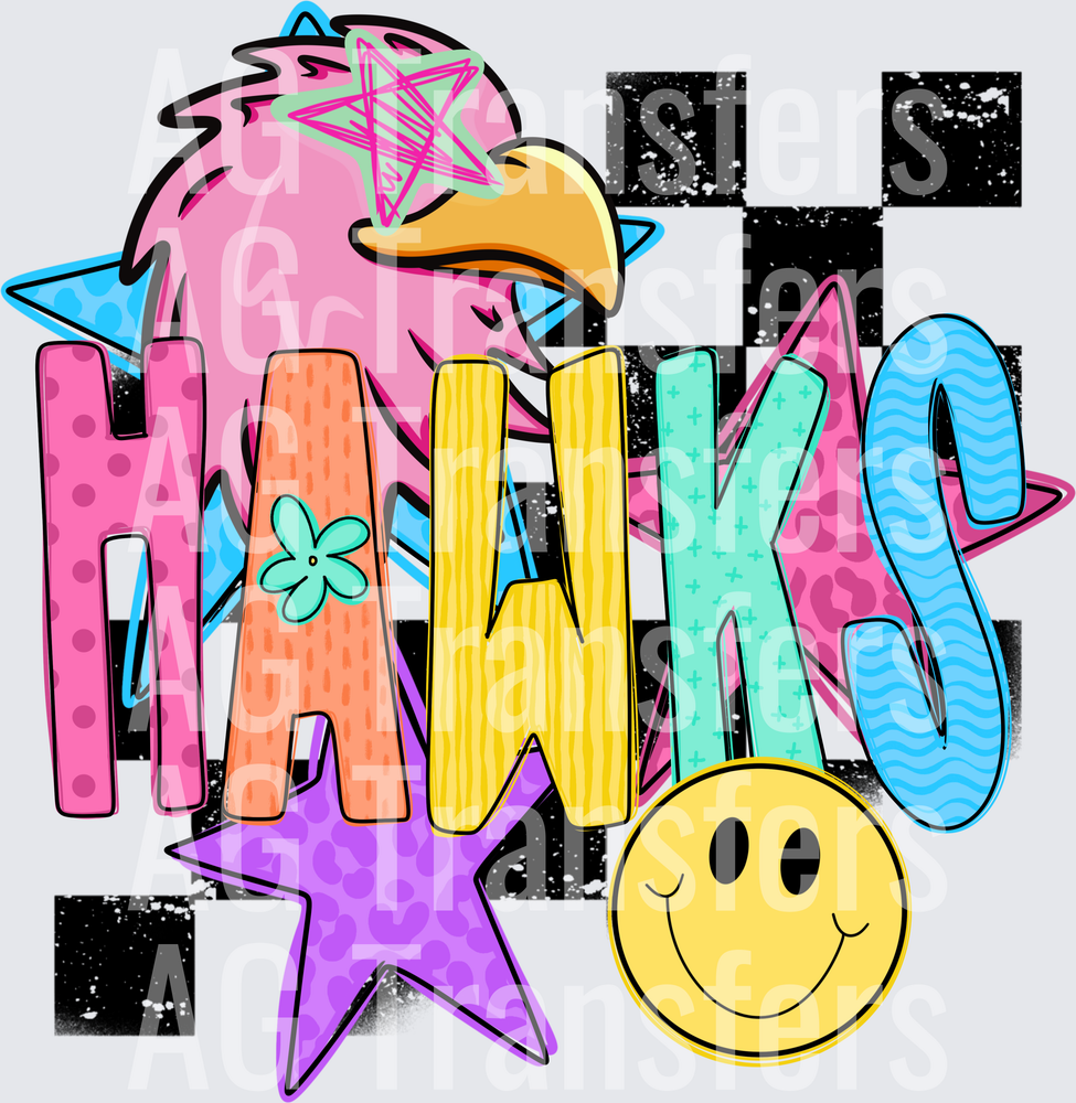 Checkered mascot hawks