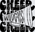 Stacked Mascots CHEER MEGAPHONE WILDCATS