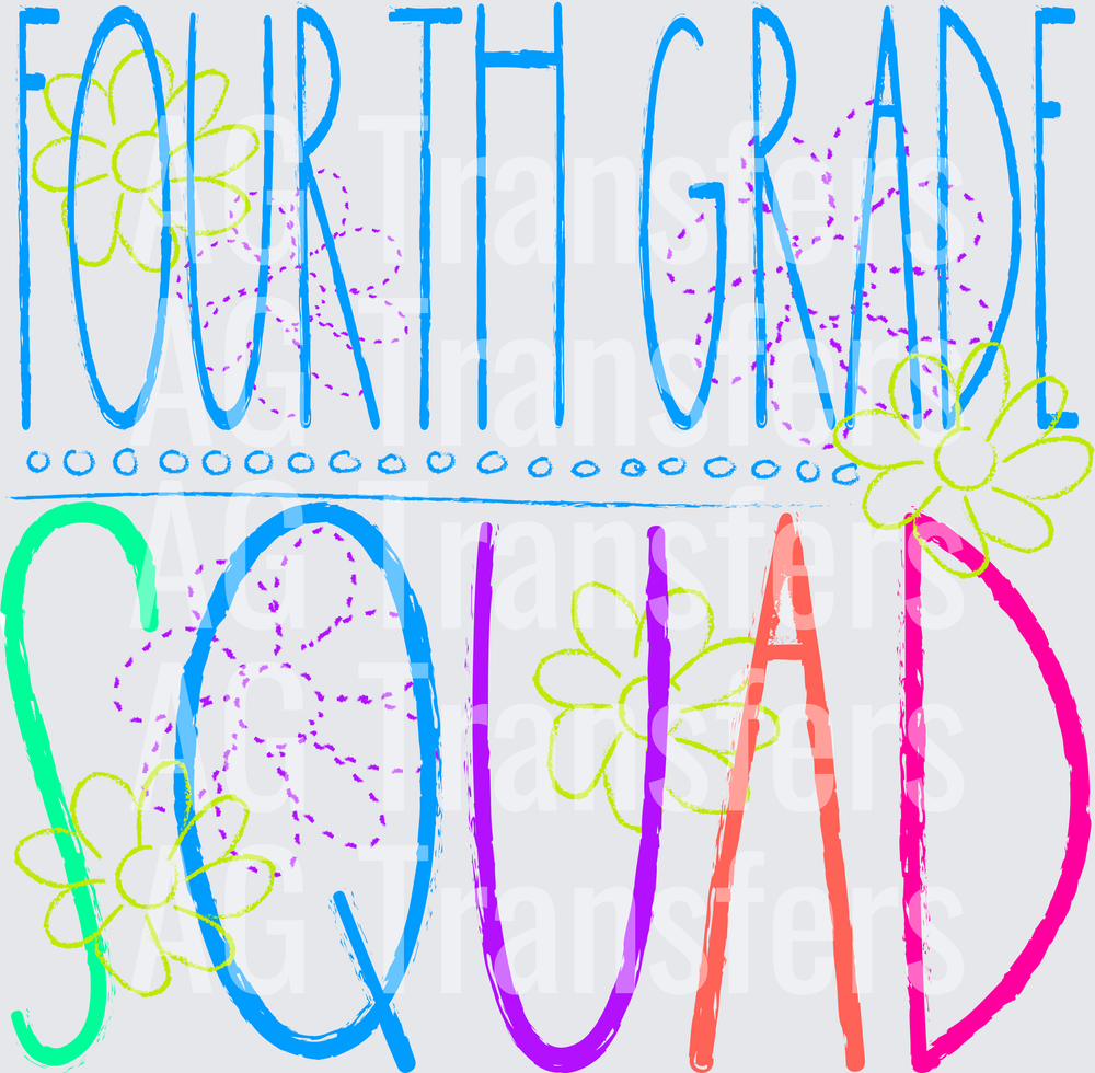 Chalkboard FOURTH GRADE Squad