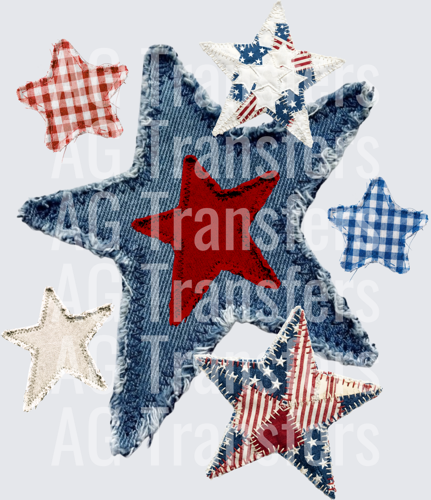 Denim star collage