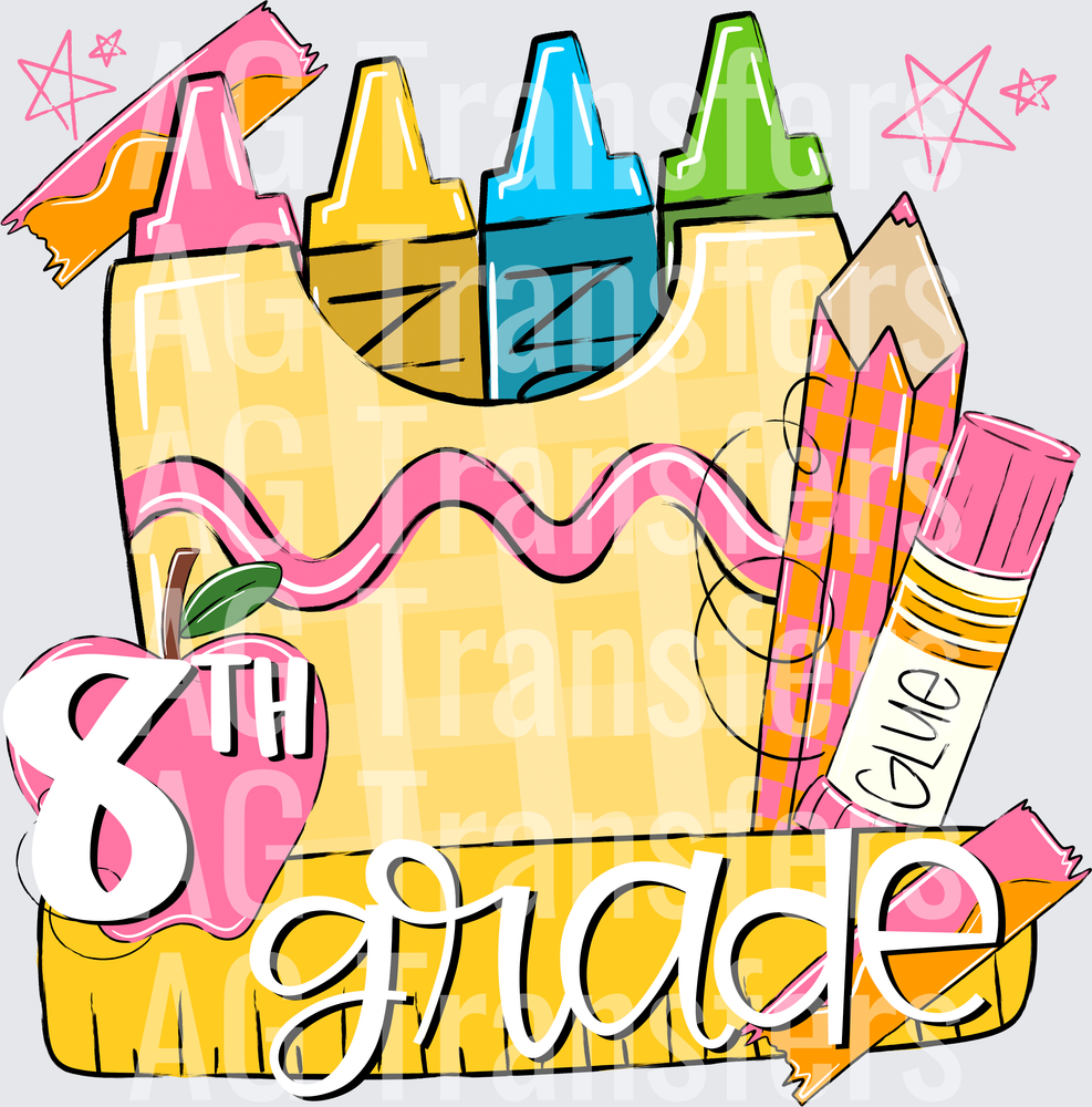 BACK TO SCHOOL PINK 8TH GRADE